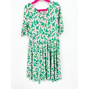 Dotdotsmile Girls Dress Size 7 Green and Red Cactus Print NWT